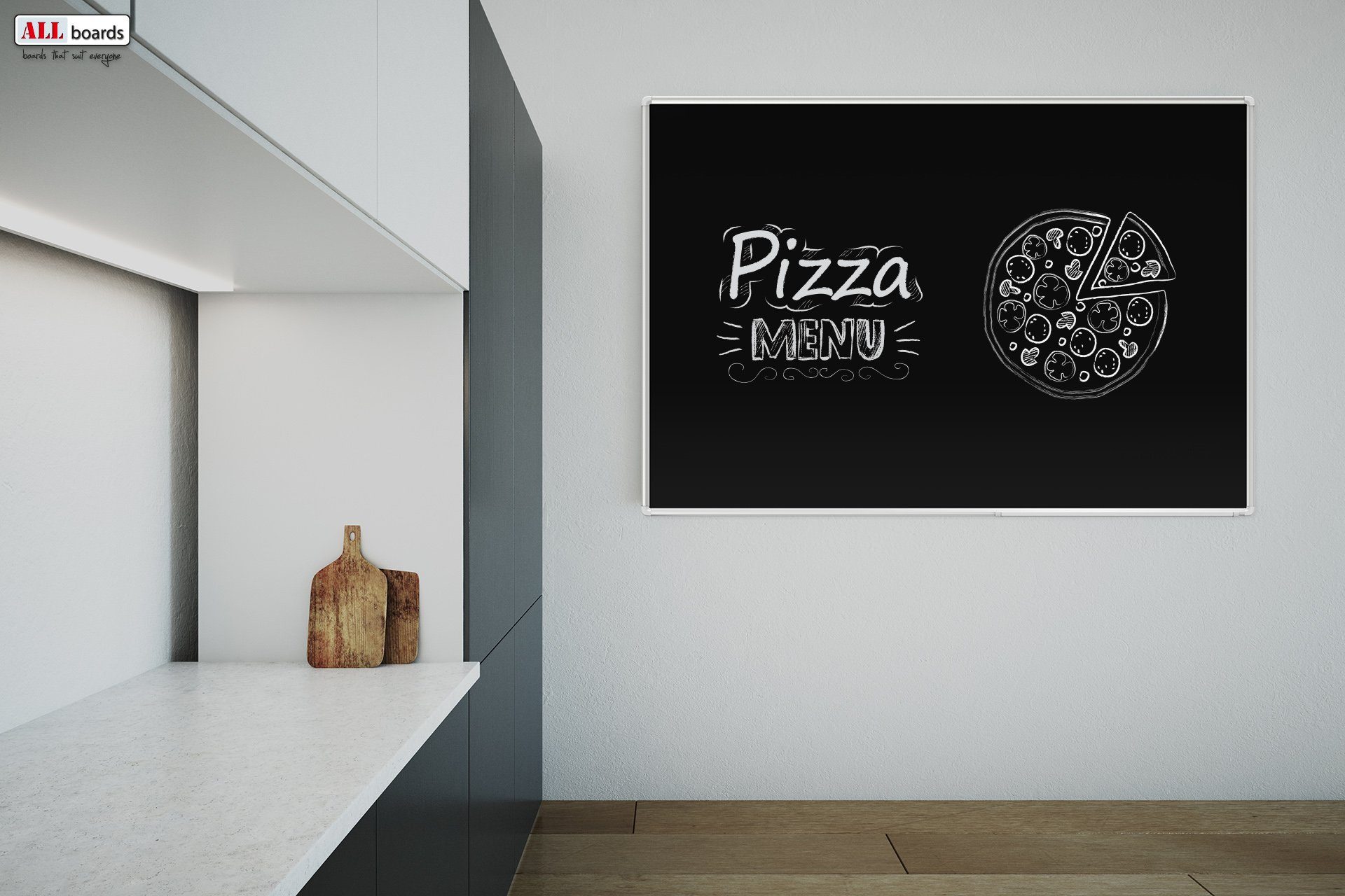 ALLboards Wandtafel ALLboards Kreidetafel Magnetisch mit Alurahmen Premium EXPO