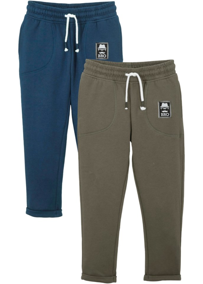 Jungen Jogginghose 'Bro' aus Bio-Baumwolle (2er Pack)