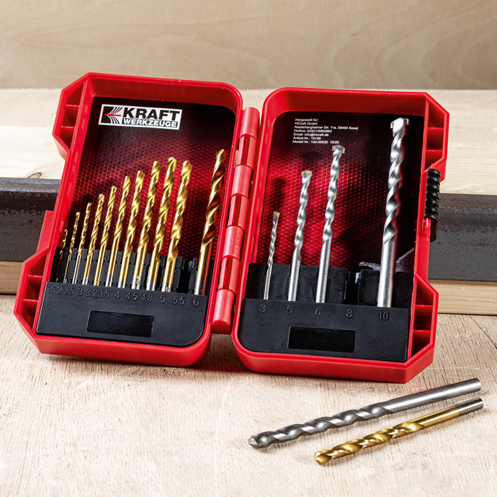 Kraft Werkzeuge HSS Kombibohrer-Set 17tlg.