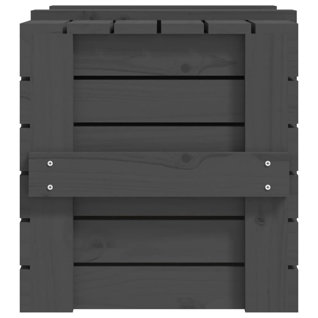 vidaXL Aufbewahrungsbox Truhe Grau 58x40,5x42 cm Massivholz Kiefer (1 St)