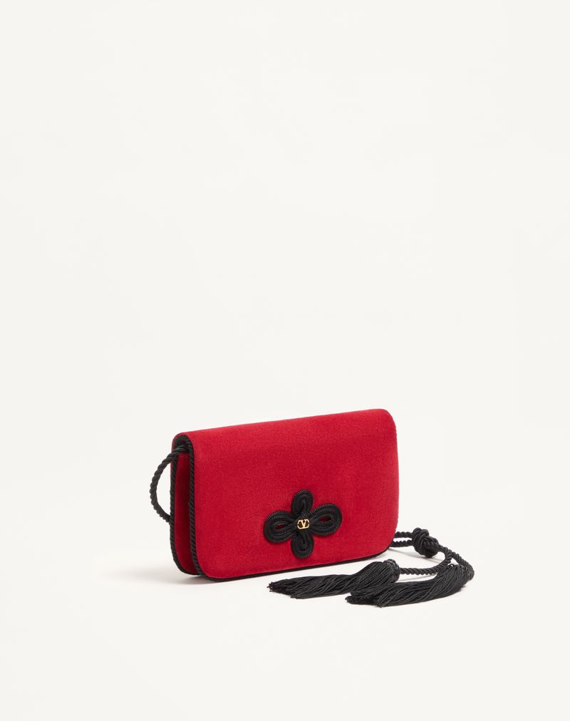 Bolsa de ombro Mini Sans Fin em camurça