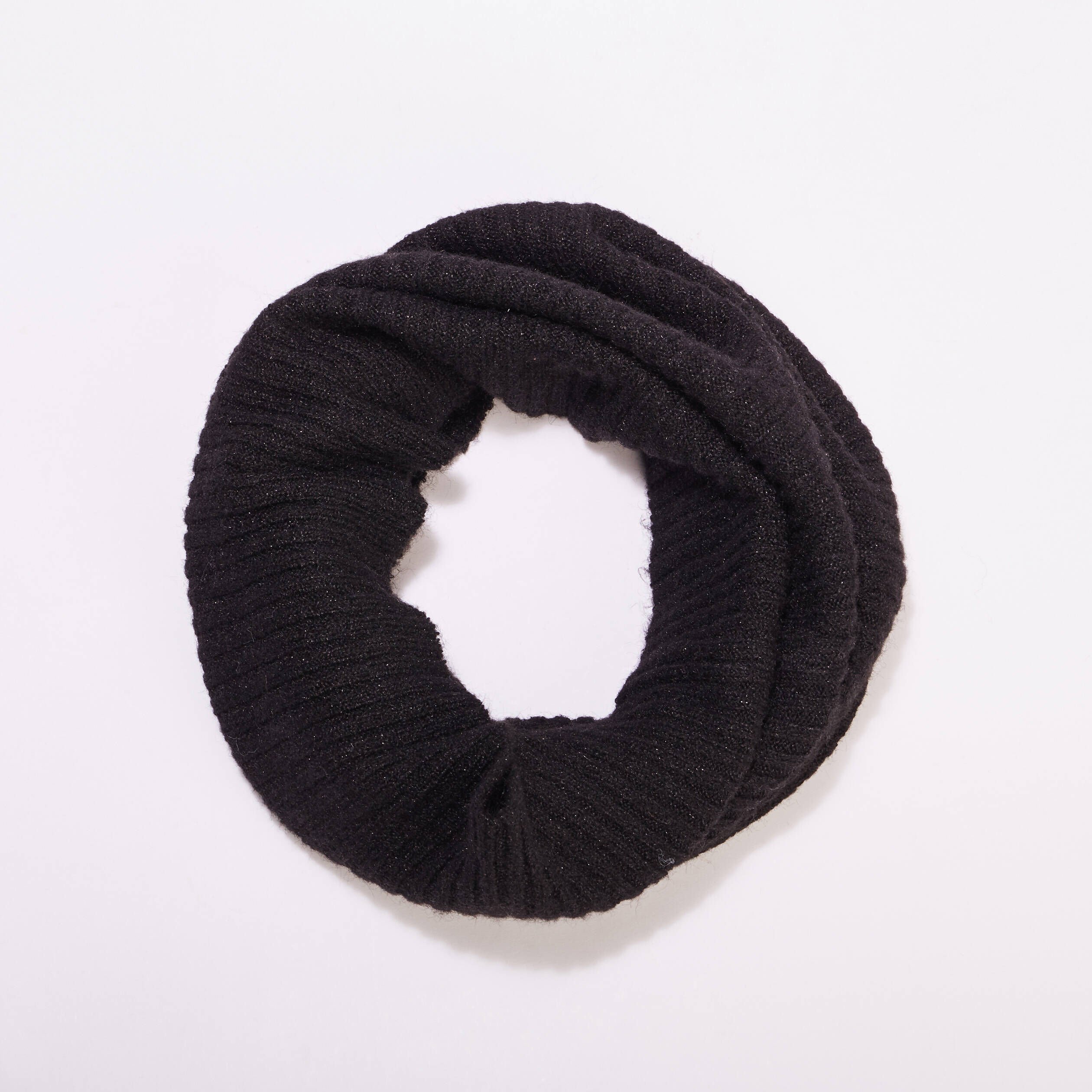 Snood tricoté côtelé noir femme | Cache Cache