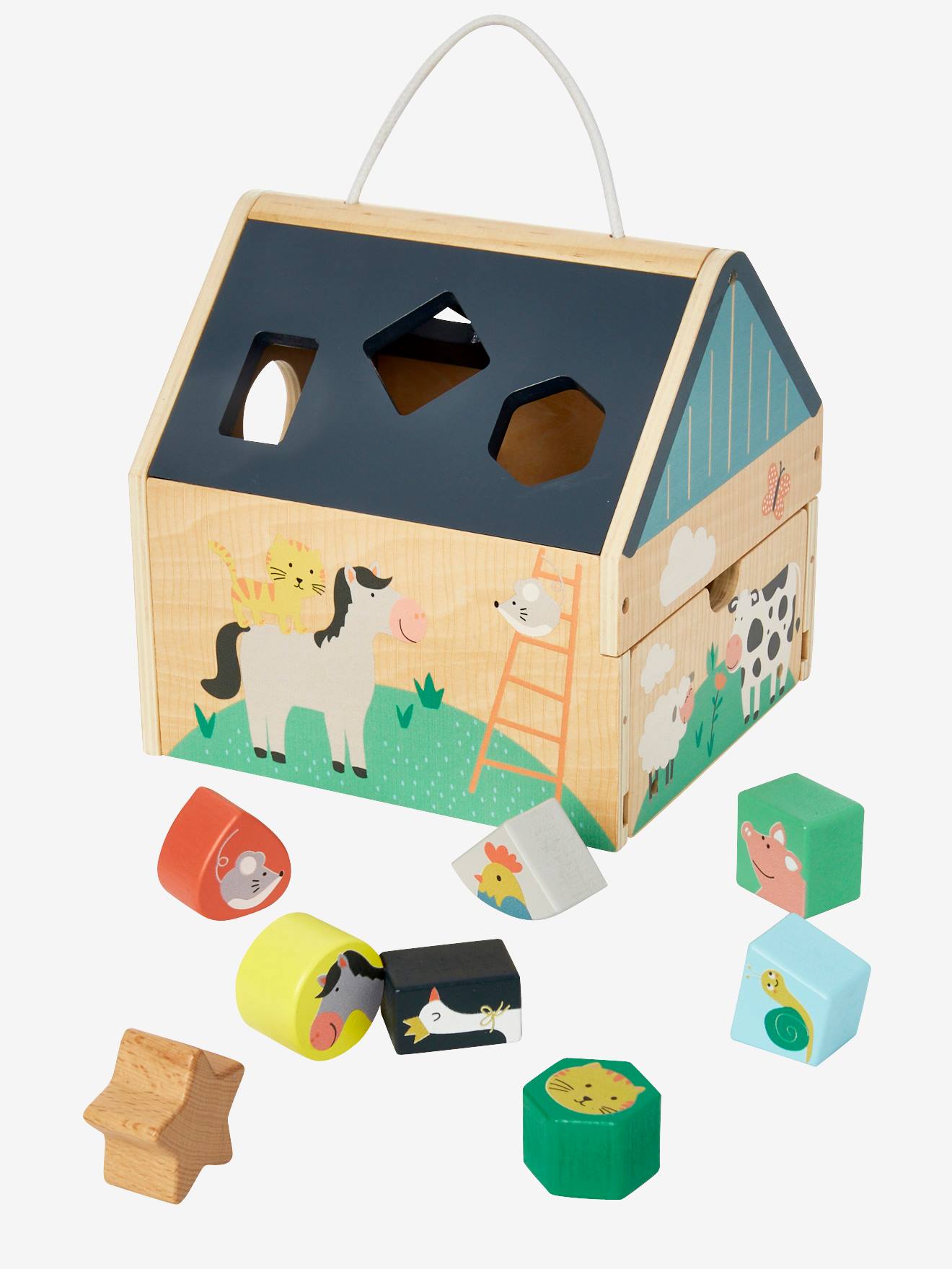 Maison des formes en bois FSC® multicolore