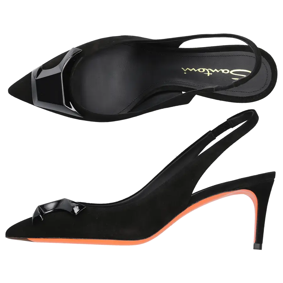 Santoni - Slingpumps SIBILLE Nubukleder - schwarz
