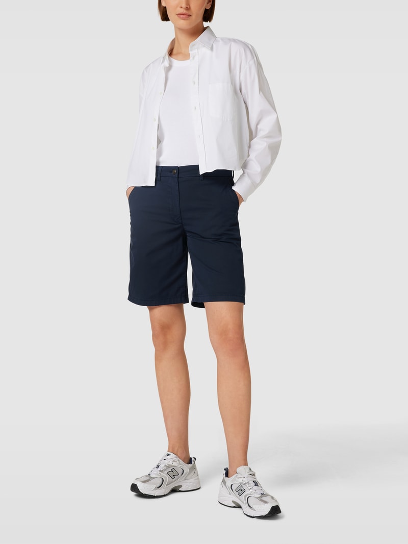Chino-Shorts mit Label-Stitching in marineblau