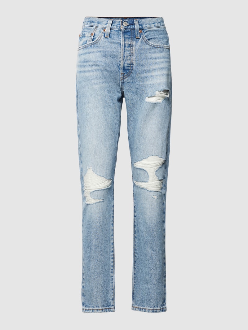 Skinny Fit Jeans im Used-Look in hellblau