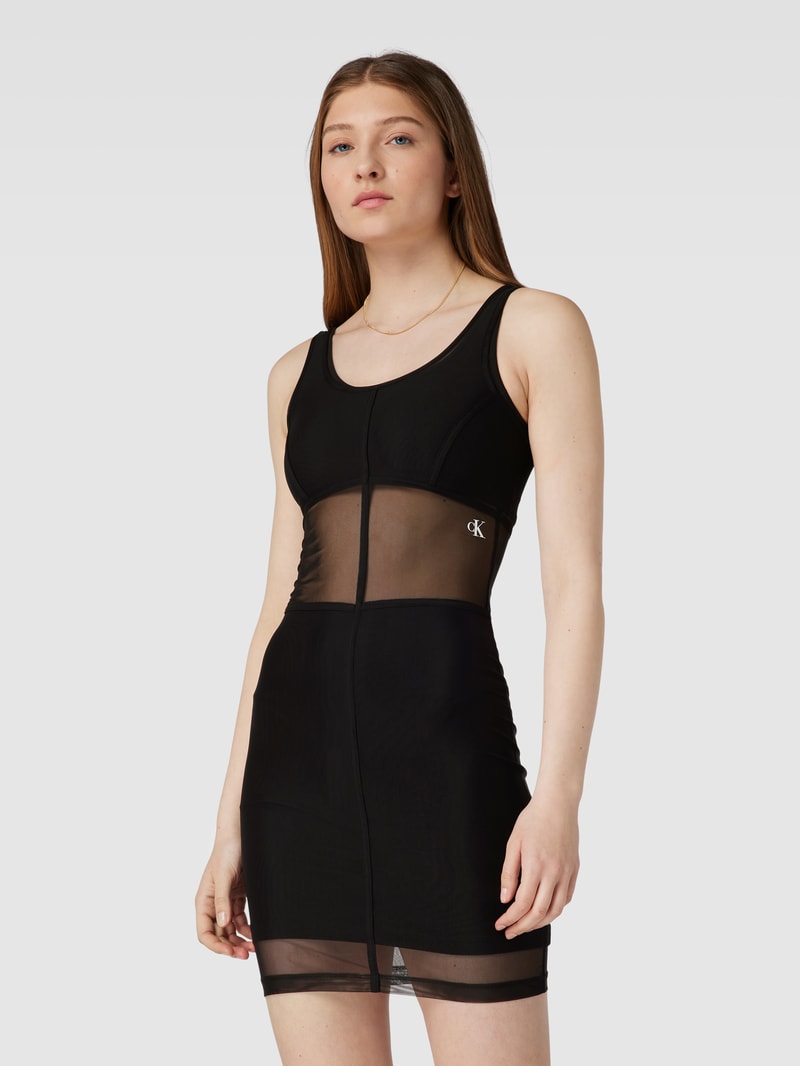Minikleid mit Meshbesatz in black