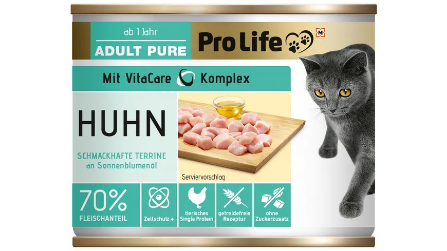Pro Life Katze Katzennassfutter -Terrine mit Huhn 200 g