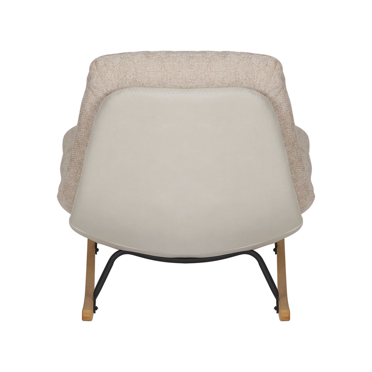 Better Home gepolsterter Schaukelstuhl Relaxsessel mit Buchenholzsockel, beige