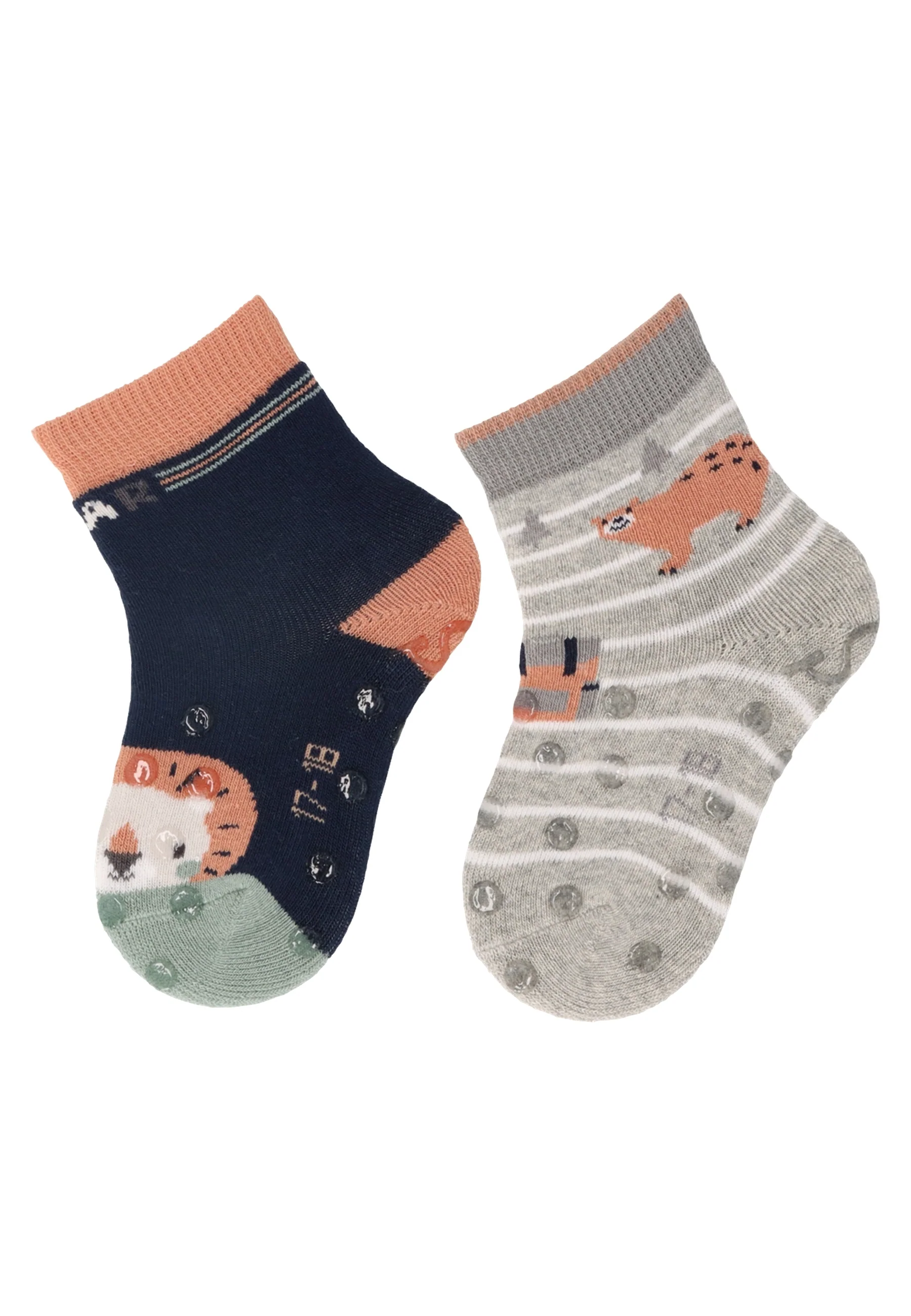 ABS Krabbelsocken im 2er Pack mit Motiv Löwe