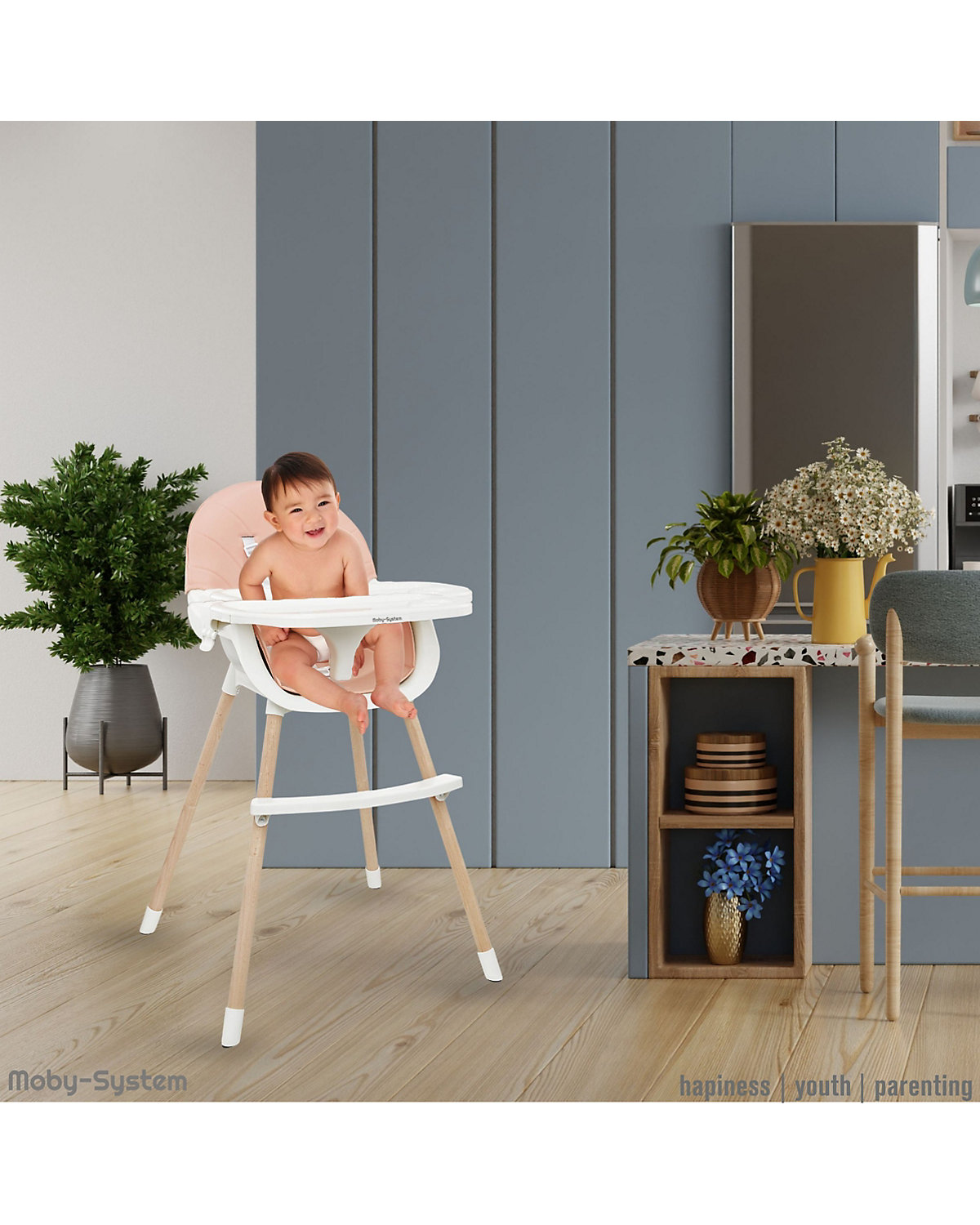 Kinder Hochstuhl Amelia, 3in1-Stuhl für Kinder