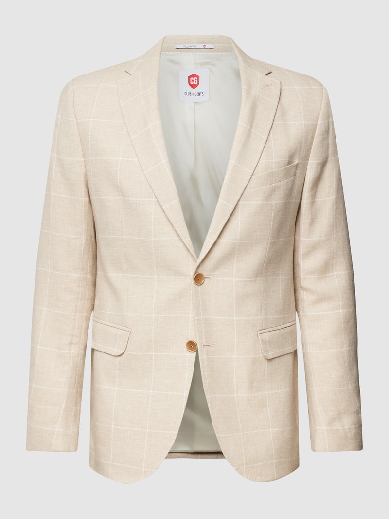 Slim Fit 2-Knopf-Sakko mit Kissing Buttons in sand