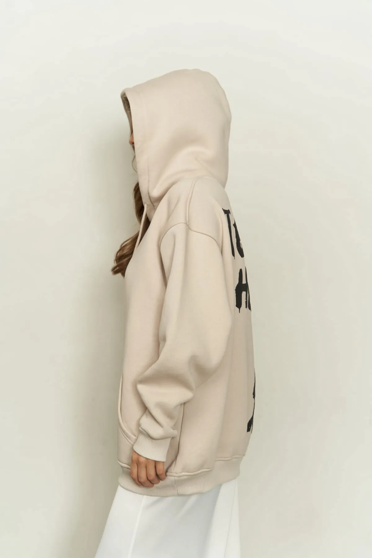 MAİ COLLECTİON  Just Be You Bone Kapuzenpullover