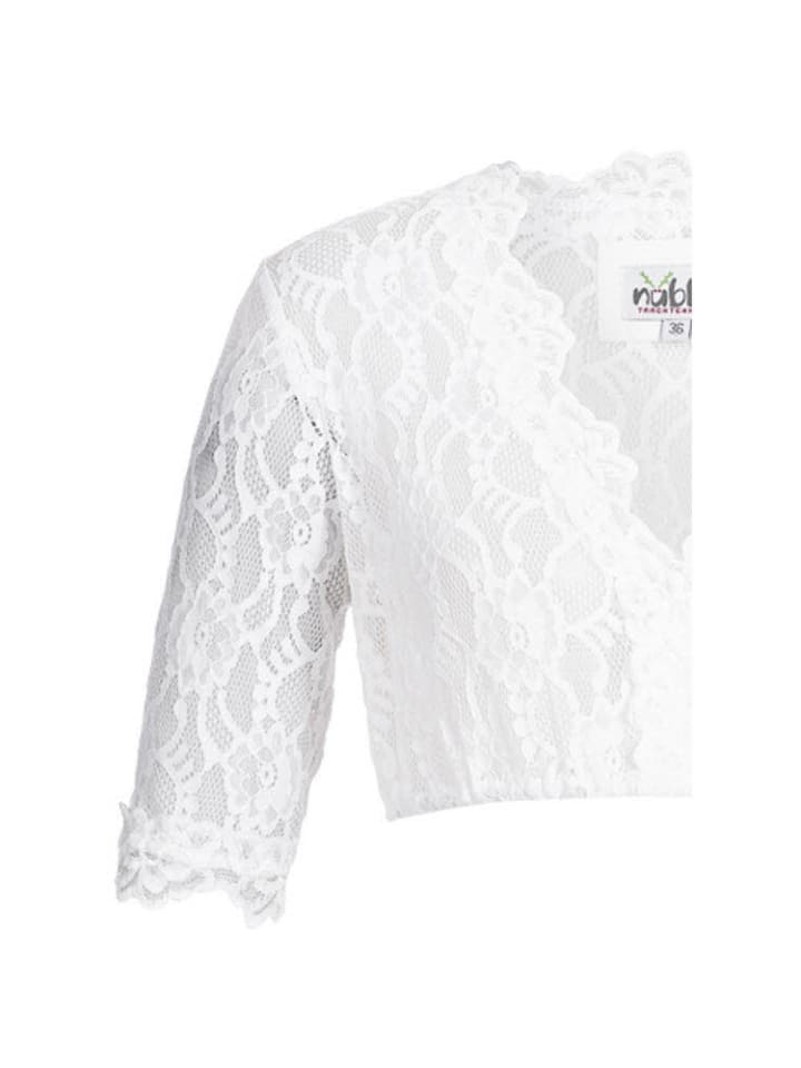 Nübler Dirndlbluse 3/4 Arm Laura in Weiß günstig kaufen