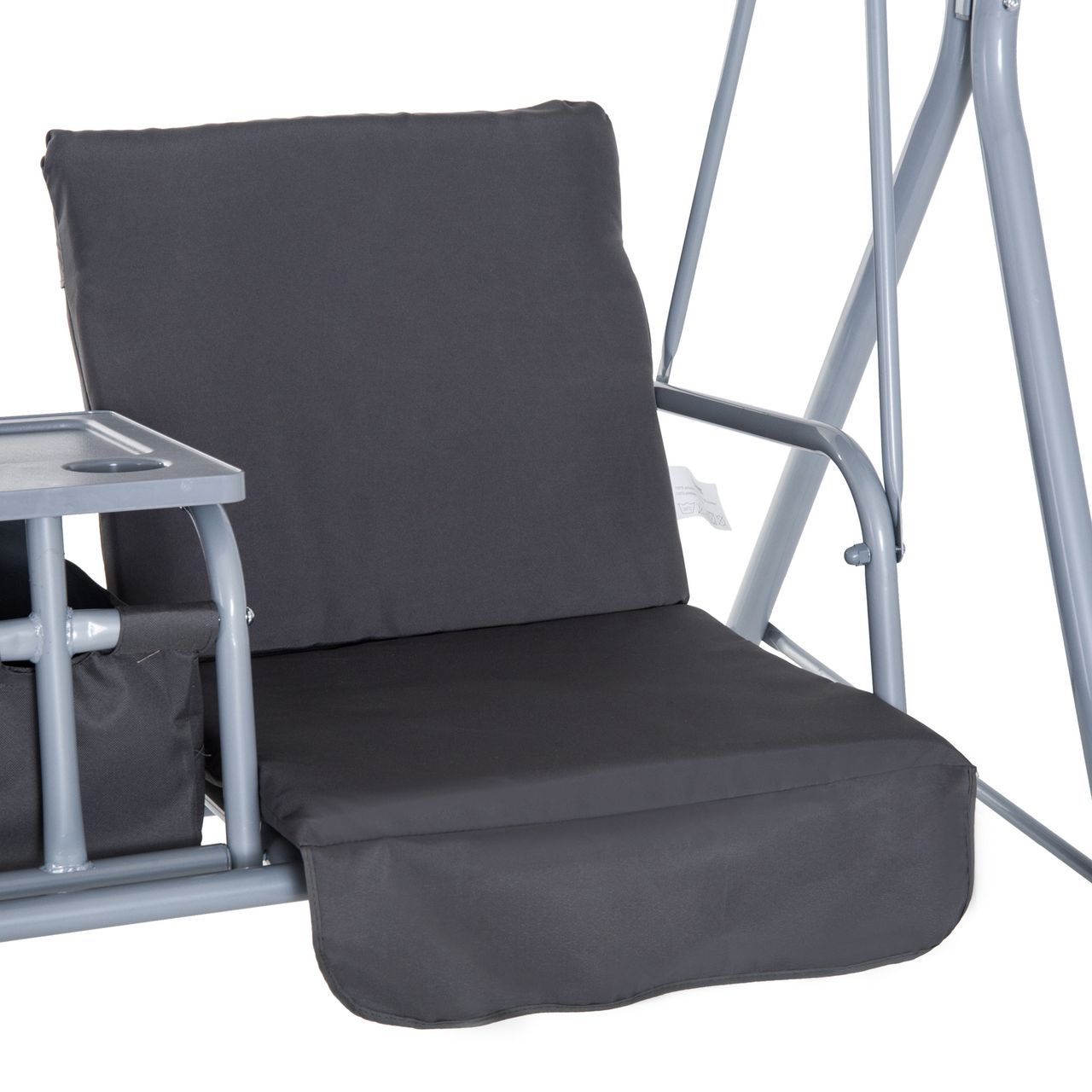 Outsunny Hollywoodschaukel Gartenschaukel 2-Sitzer mit Sonnendach Beige/Grau
