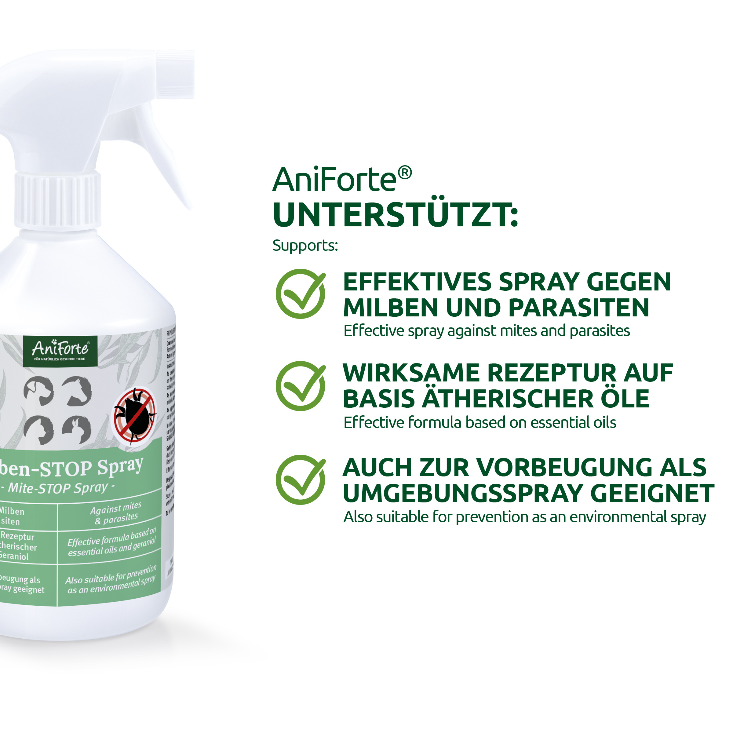 Aniforte Floh- & Zeckenmittel Aniforte Milben-STOP Spray für Hunde und Katzen 250 g