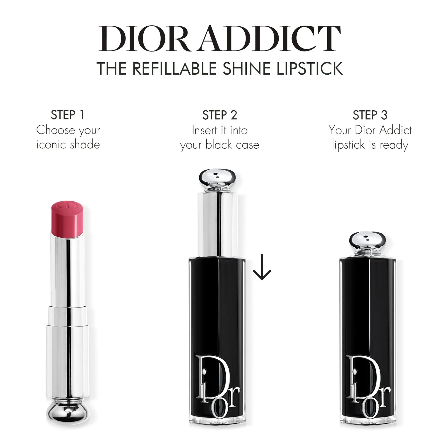 Pomadka DIOR Glossy Lipstick – Intensywny kolor – 90% składników pochodzenia naturalnego