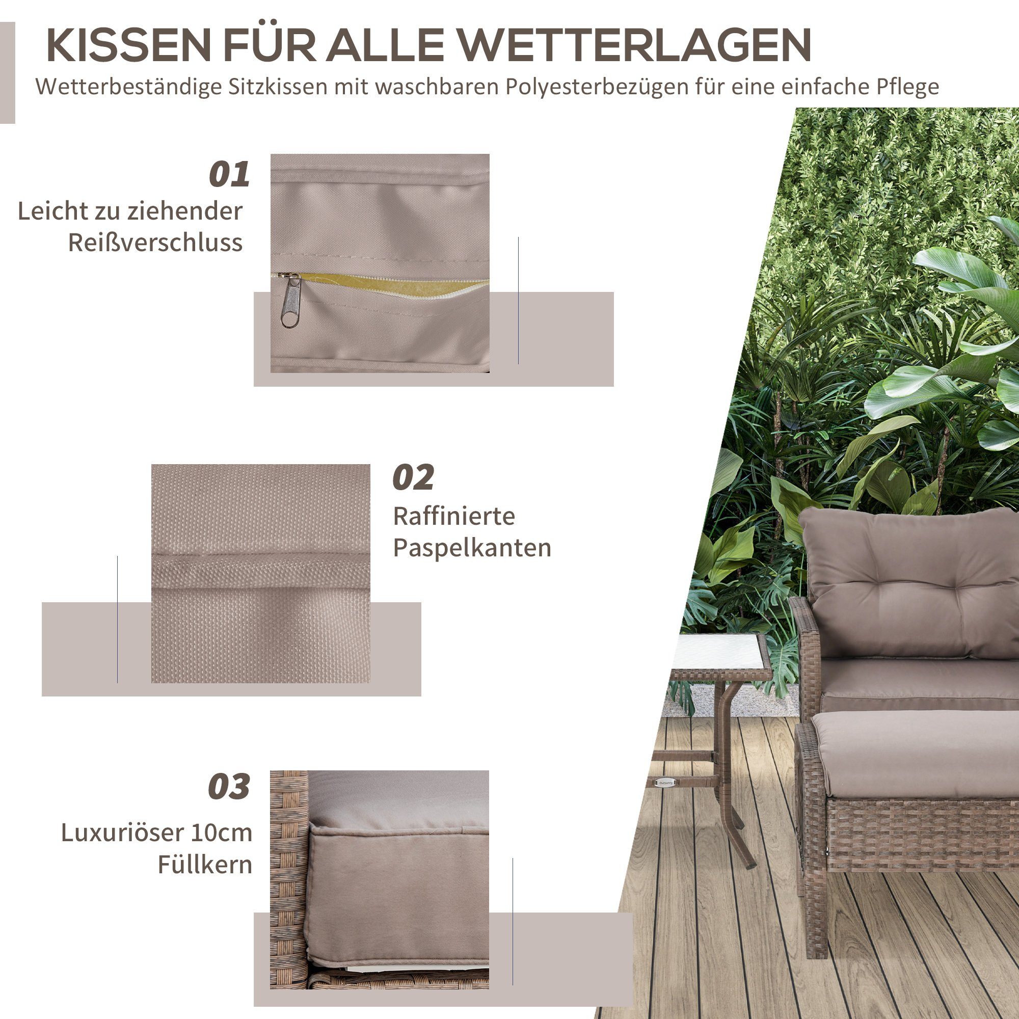 Outsunny Sitzgruppe Gartenmöbel Set