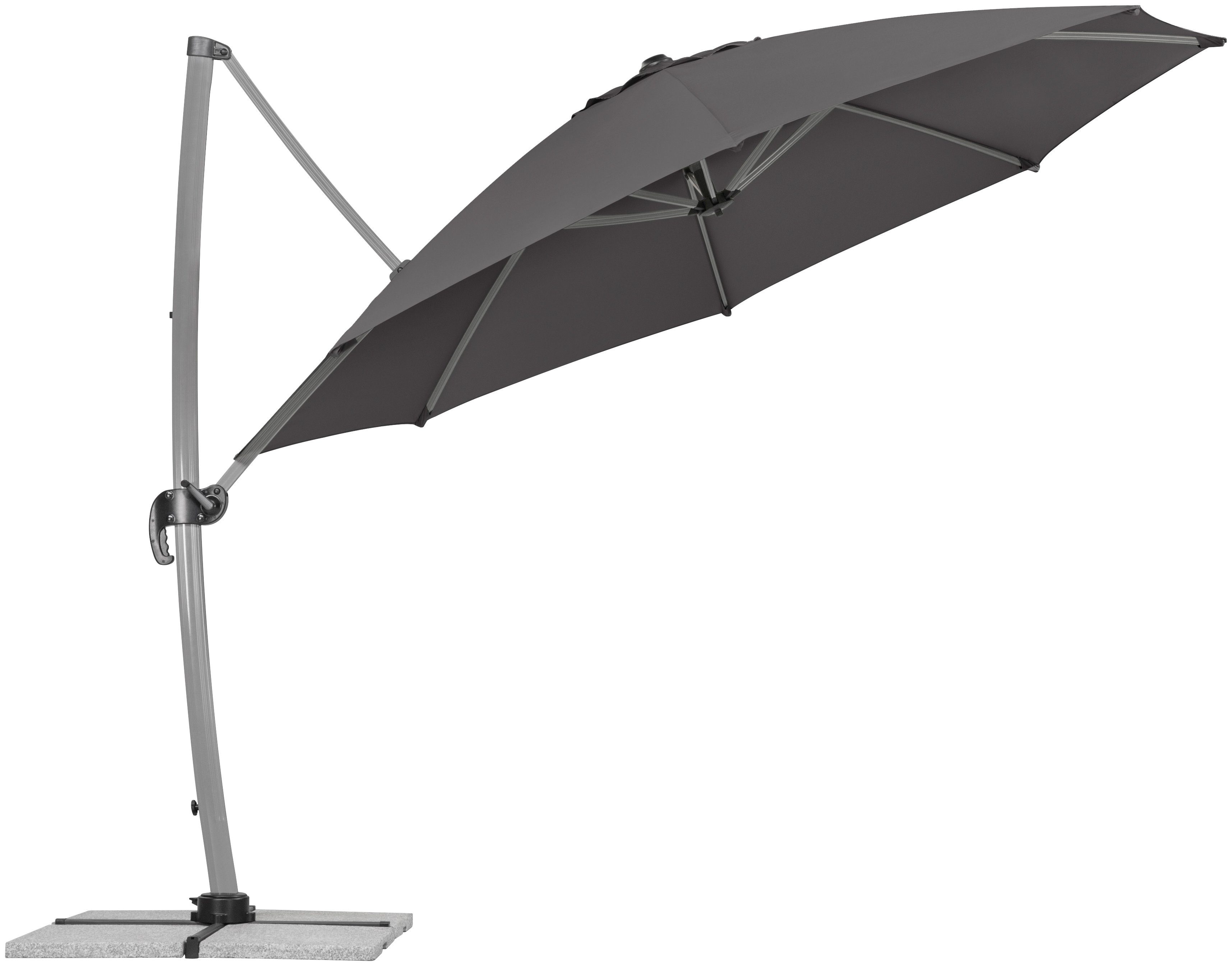 Schneider Schirme Ampelschirm Rhodos Rondo, LxB: 350x390 cm, mit Schutzhülle und Schirmständer, ohne Wegeplatten