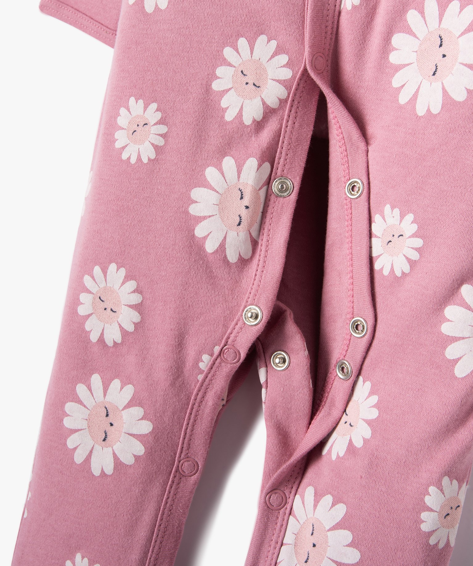 Pyjama bébé dors-bien à ouverture ventrale et imprimé fl... rose | GEMO