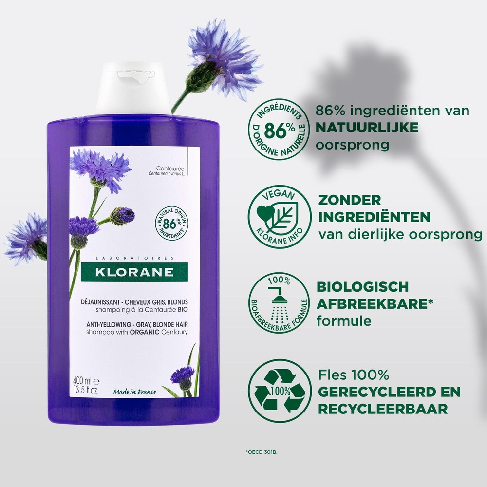 Klorane Klorane - Centaurée - Shampoing déjaunis sant à la Centaurée BIO Shampoing