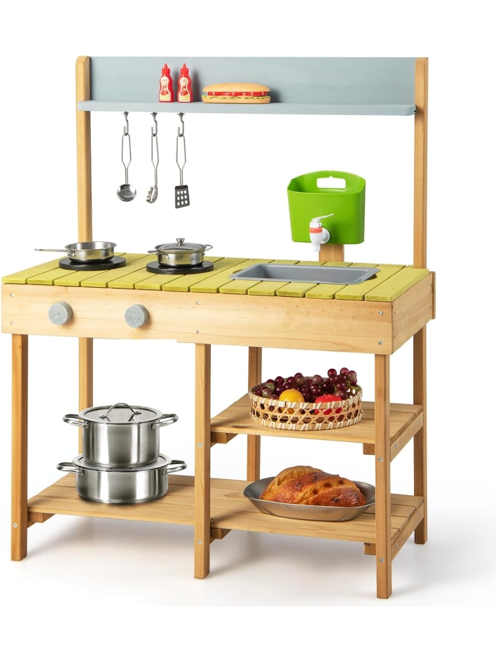 COSTWAY Matschküche Outdoor in Beige günstig kaufen 35 cm