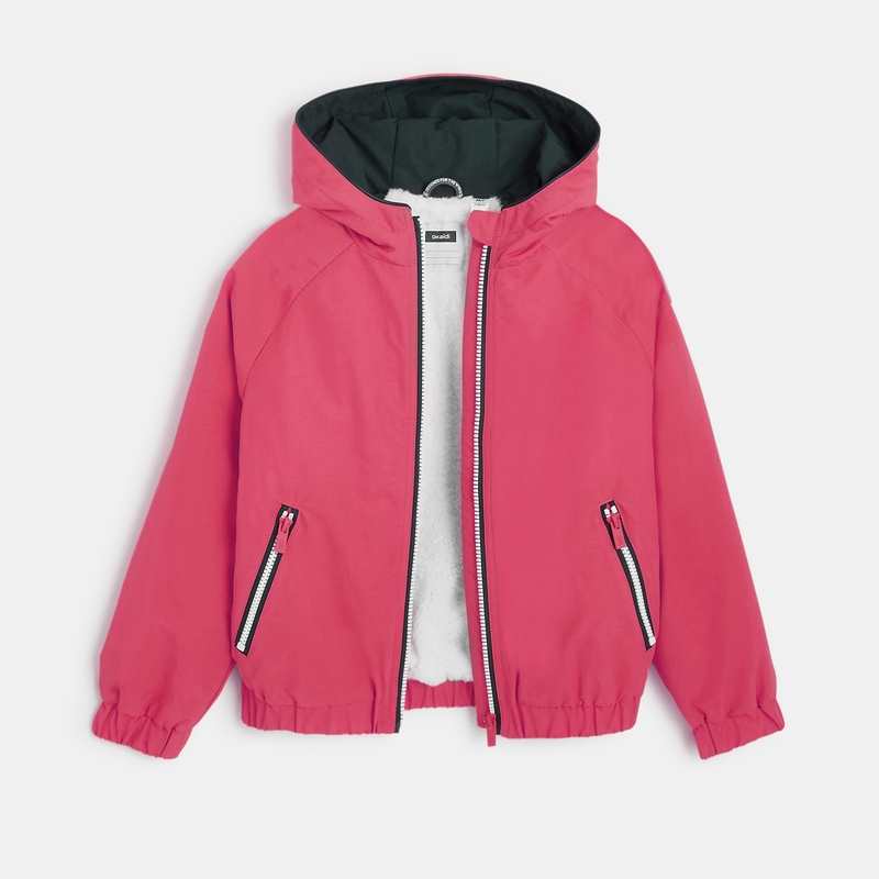 Blouson doublé déperlant rose fille
