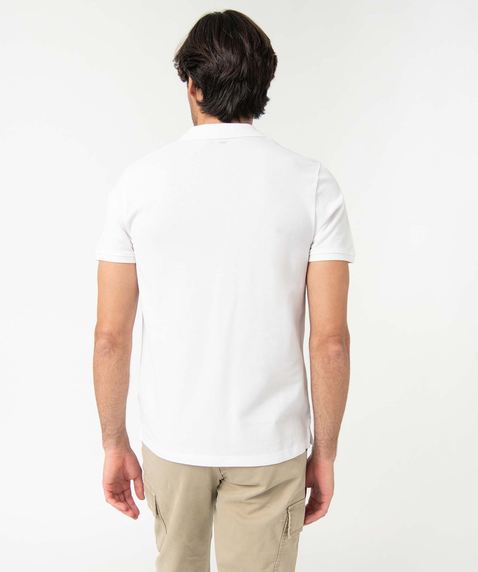 Polo homme à manches courtes en maille piquée blanc | GEMO