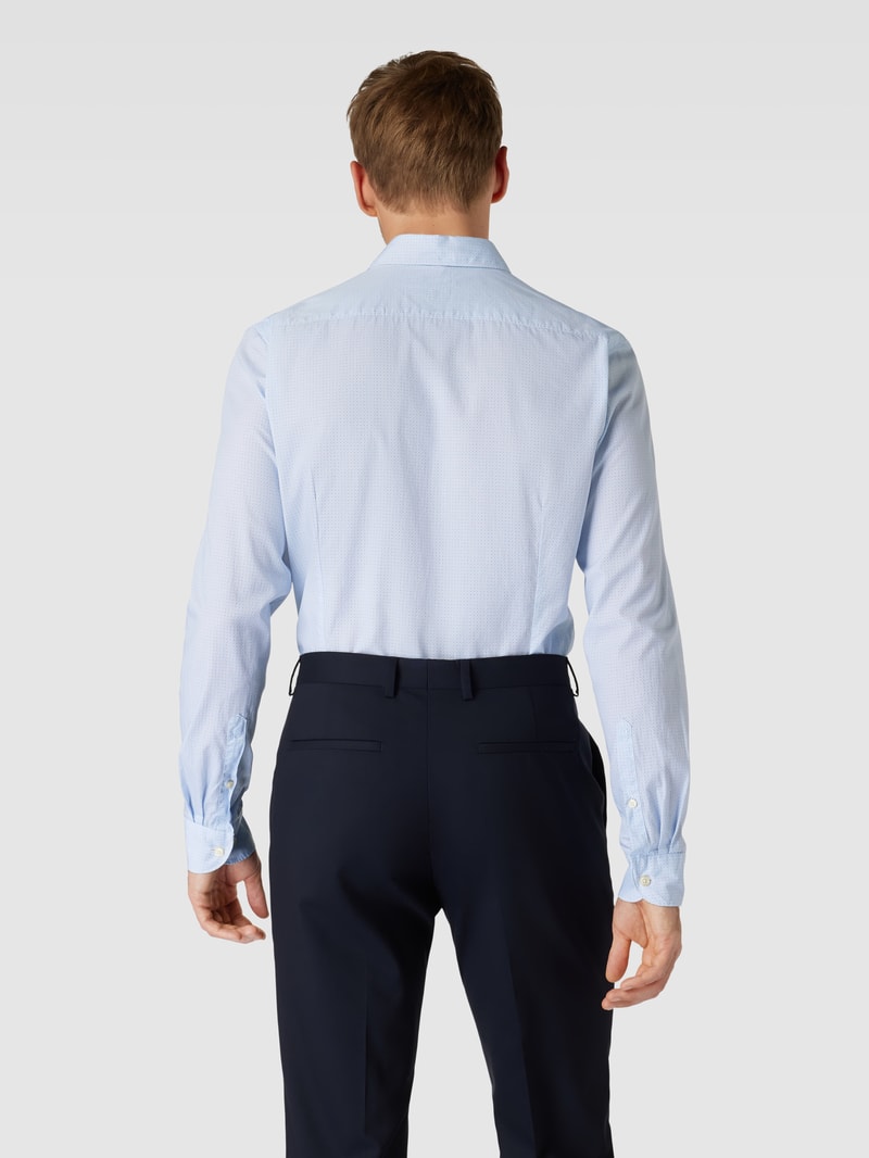Regular Fit Business-Hemd mit Haifischkragen in bleu