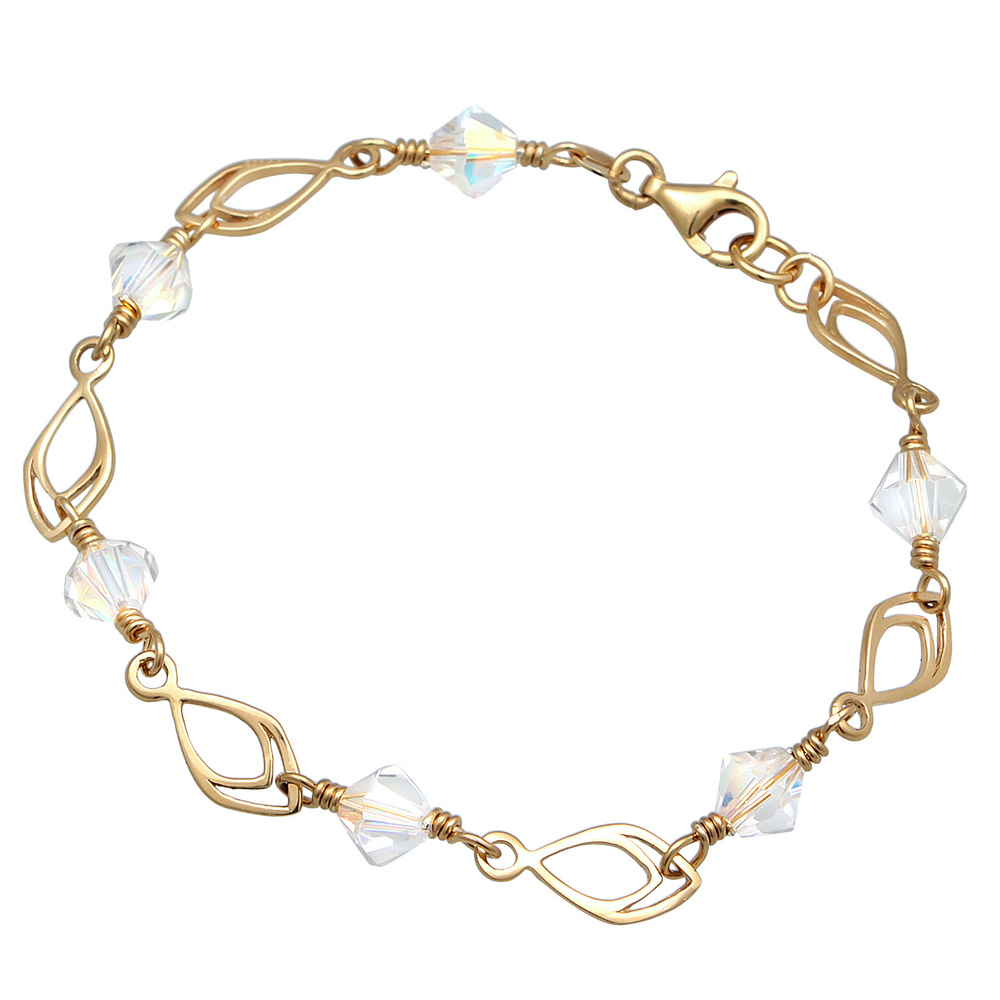 Elli Elli Bracelet Feder Kristalle Trendig 925 Silber Bracelet