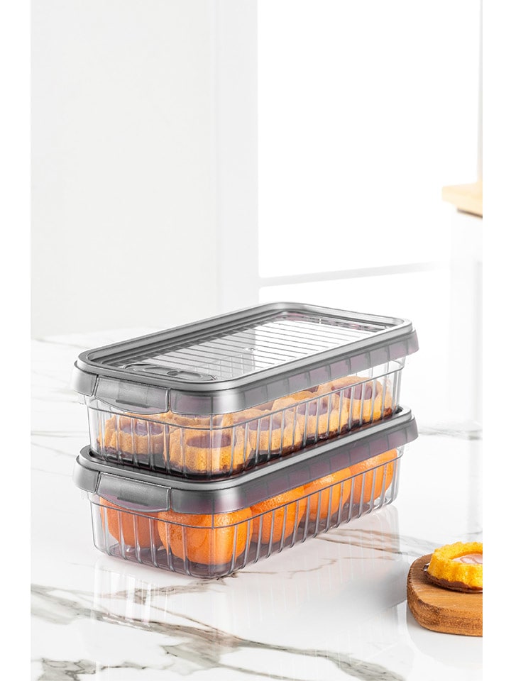 Violeta Home 2er-Set: Vorratsbehälter in Anthrazit - 2 l günstig kaufen onesize