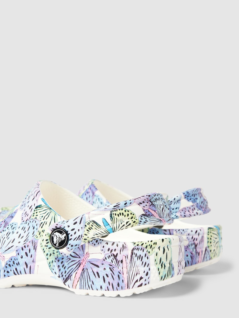 Sandale mit Allover-Muster Modell 'Classic Butterfly' in weiß