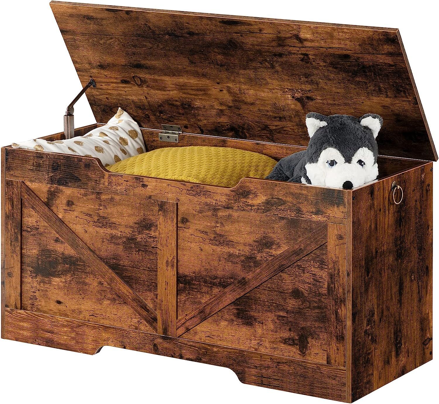 Hoobro Truhe Aufbewahrungsbox, Aufbewahrungstruhe mit Deckel
