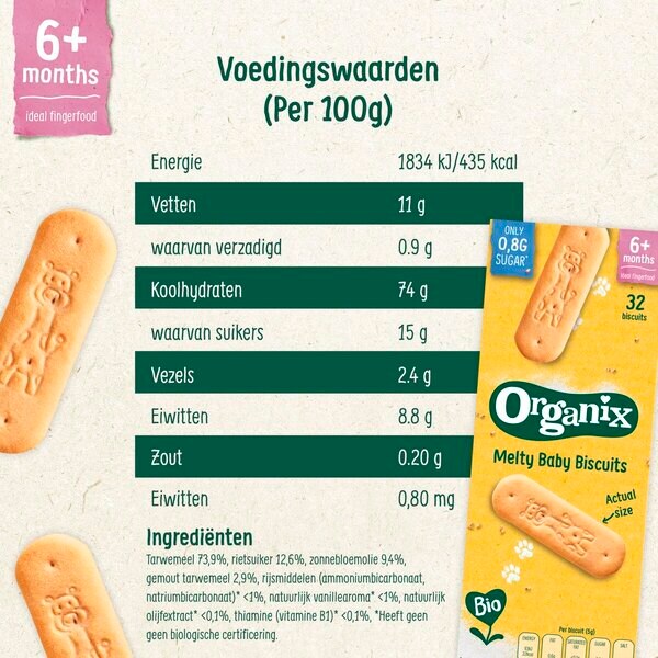 Organix Bio 6M Melty Baby -keksit 4 kpl