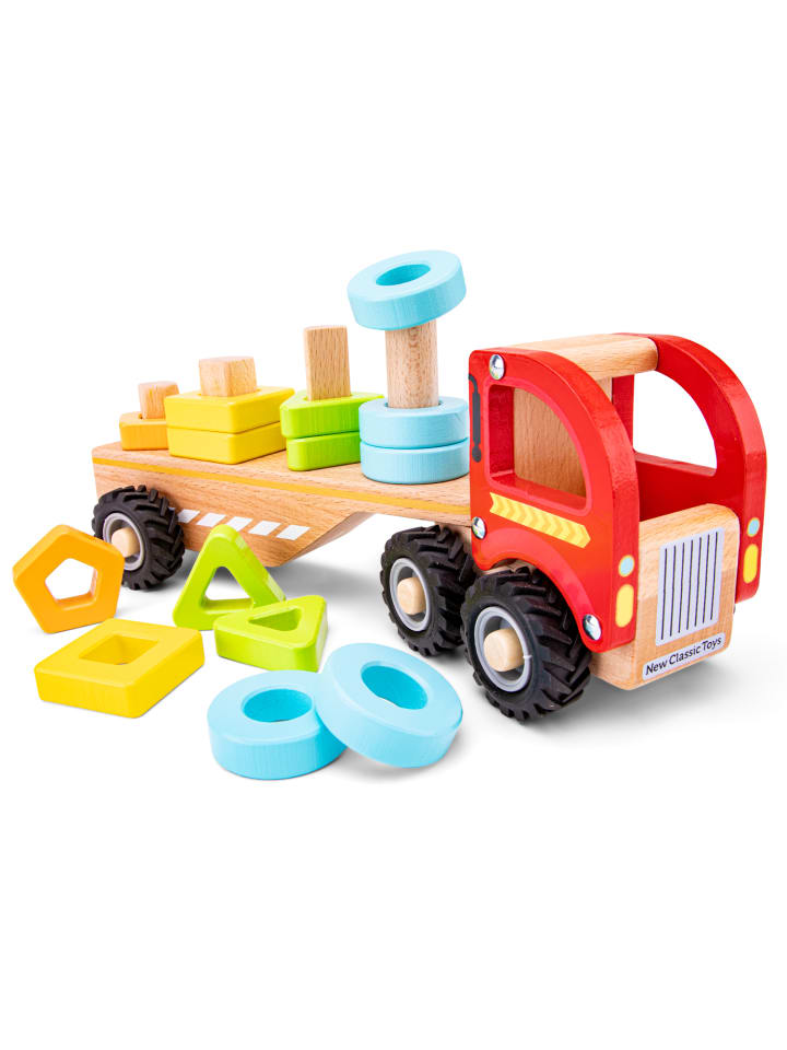 New Classic Toys Autotransporter mit Steckformen Abschleppwagen u Steckfiguren aus Holz 18 Monate günstig kaufen onesize