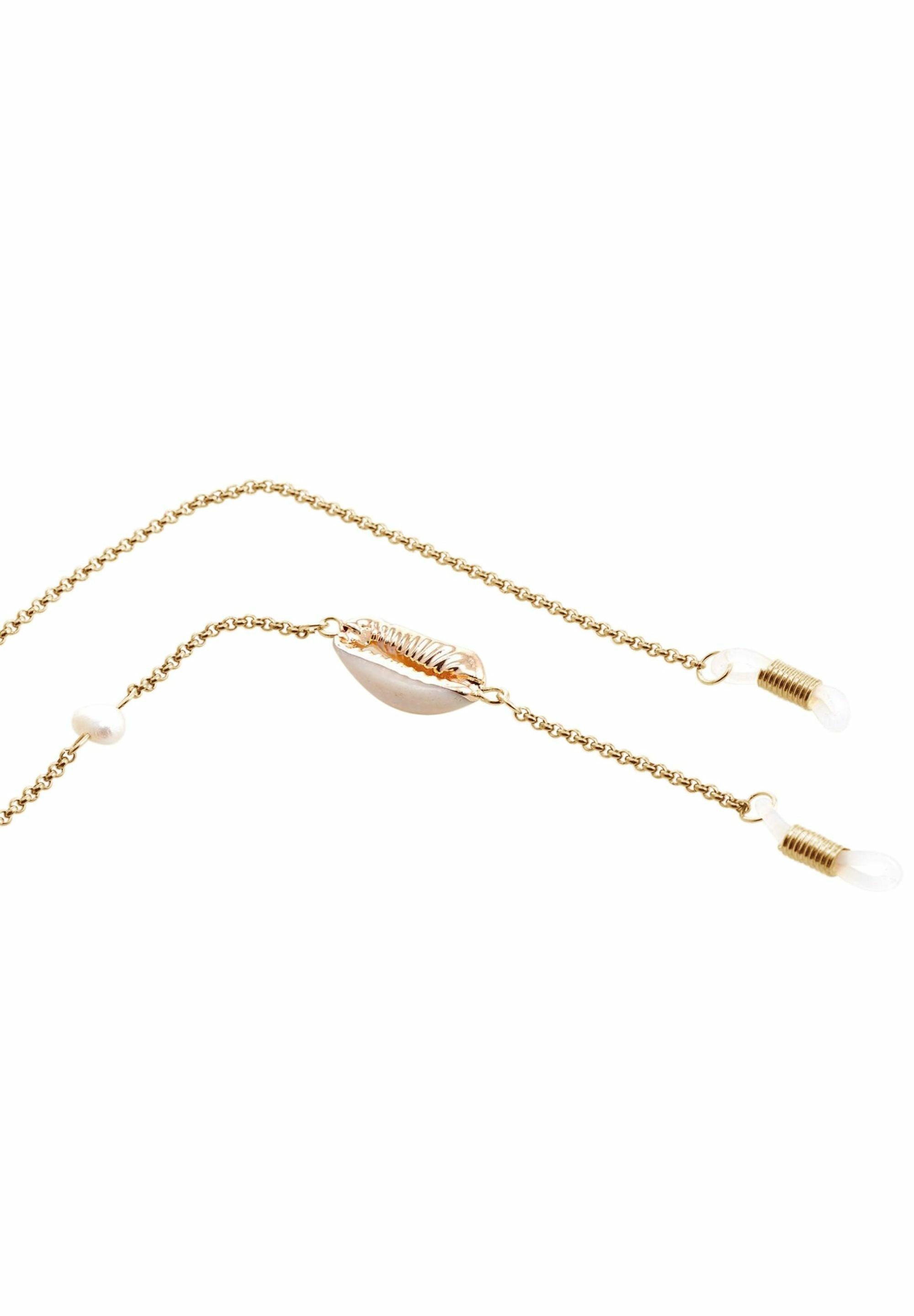 Gemshine Brillenkette Brillenkette: Sonnenbrille, Lesebrille Kaurimuschel und Zuchtperle