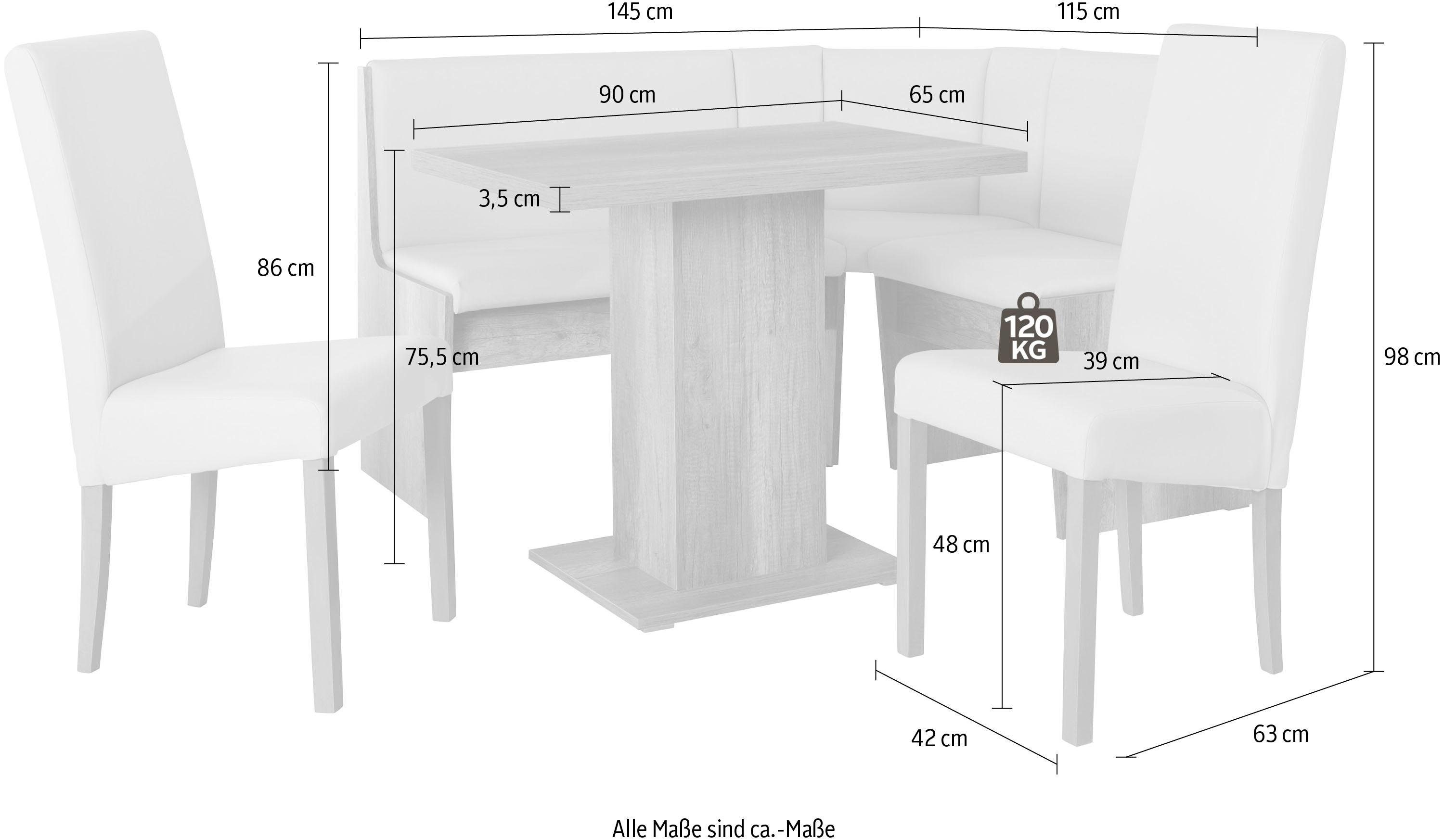 INOSIGN Eckbankgruppe Hamburg K, (Set, 4-tlg), (4-teilig)
