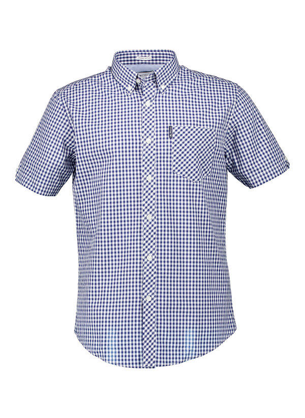 Ben Sherman, Kurzarmhemd, Regular Fit, Bio Baumwolle, blau-weiß kariert