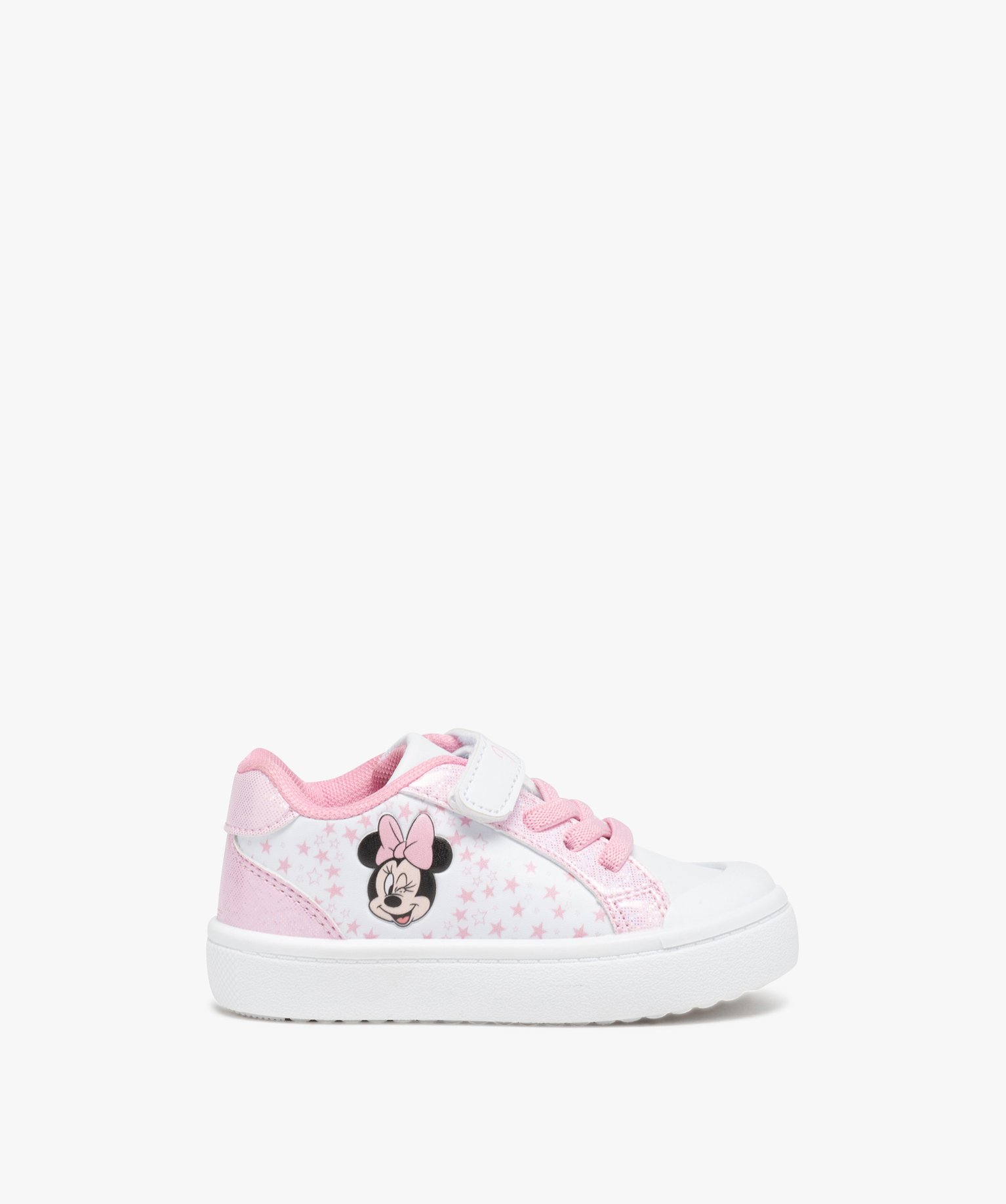Baskets fille étoilées avec scratch Minnie - DS blanc | GEMO