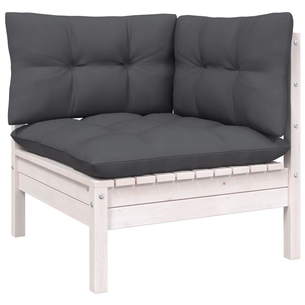 vidaXL Loungesofa 2-Sitzer-Gartensofa mit Anthrazit Kissen Massivholz Kiefer, 1 Teile