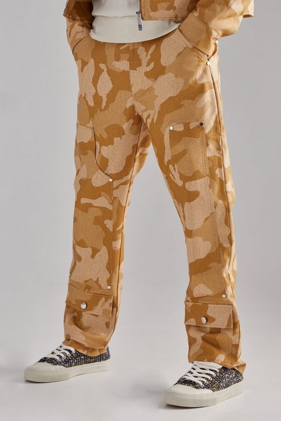 Camouflage Hose mit geradem Bein