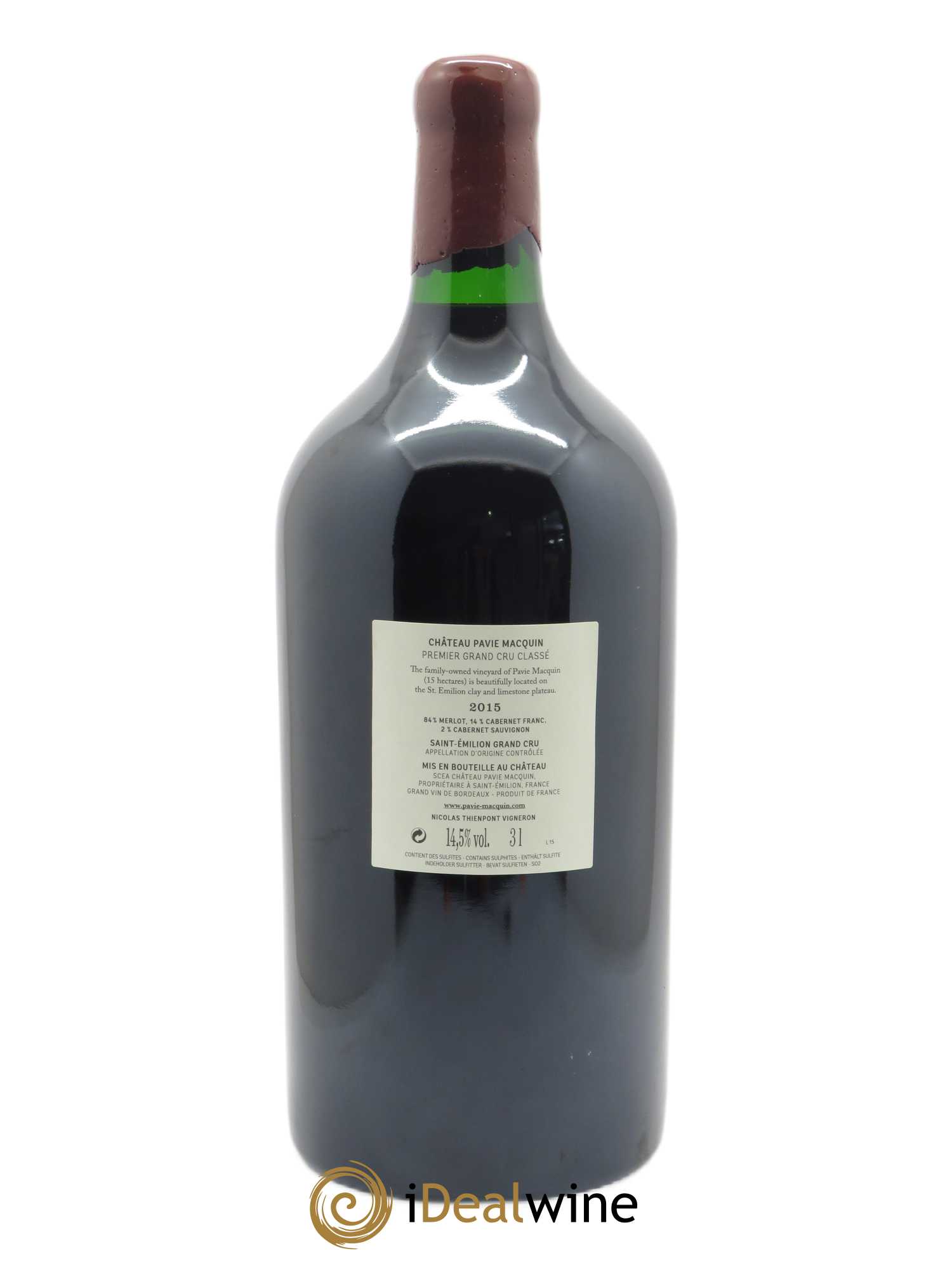 Château Pavie Macquin 1er Grand Cru Classé B (CBO à partir de 6 MG) 2015 - Lot de 1 Double-magnum