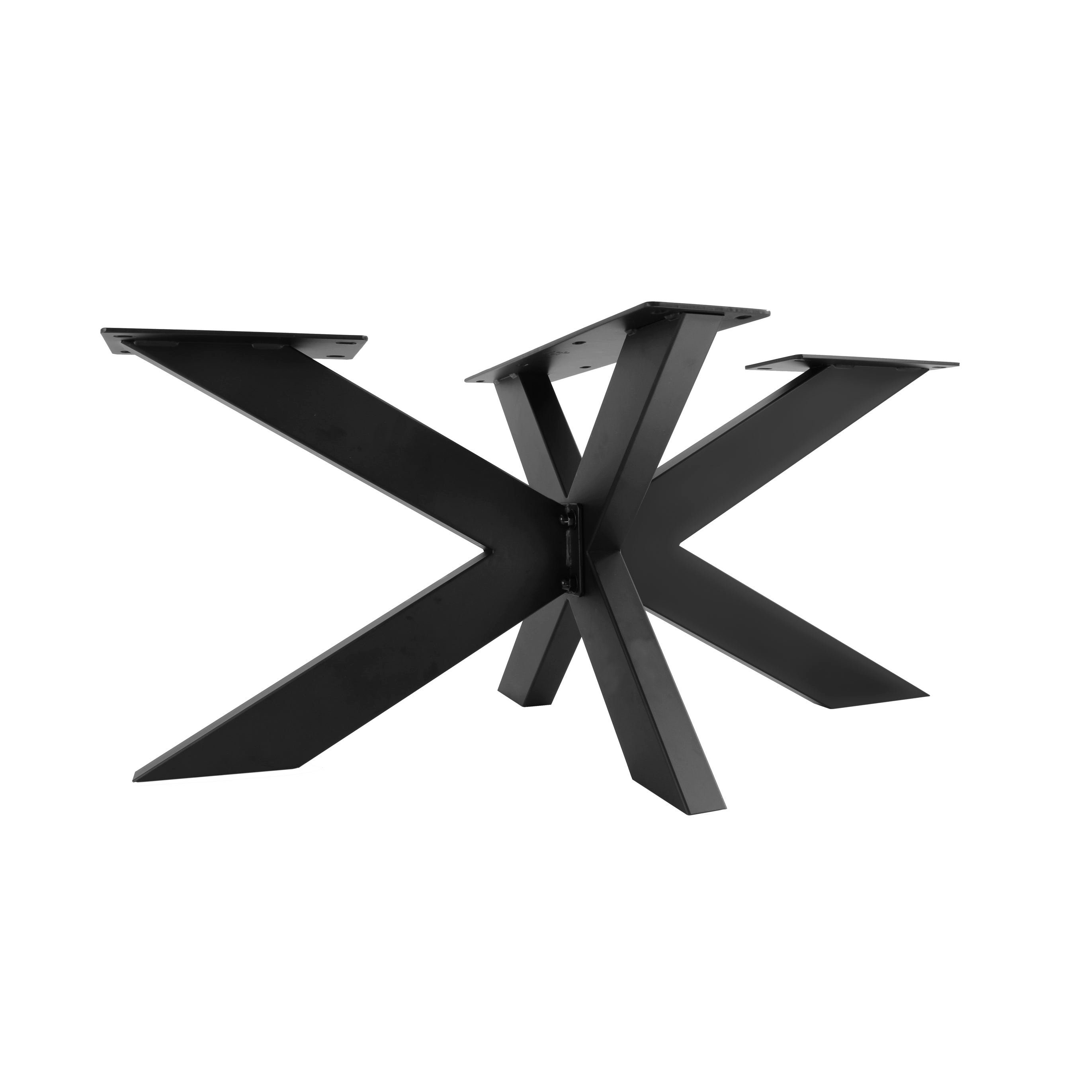 Natural Goods Berlin Tischbein SPIDER, Tischgestell, Massiv, sehr belastbar, Stahl, Möbelbeine, H43 x B58 x L98 cm (Couchtisch), Schwarz