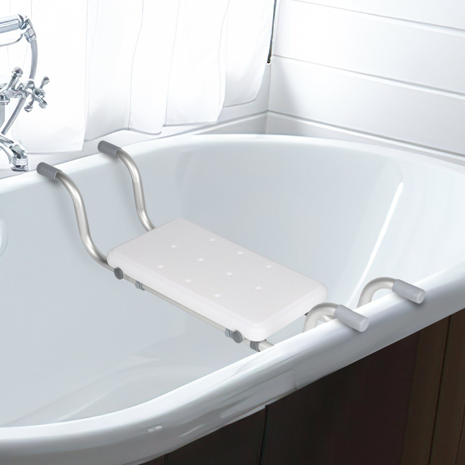 Yakimz Badewannensitz Badewannensitz Wannensitz 72-82cm bis 136Kg Badesitz Weiß