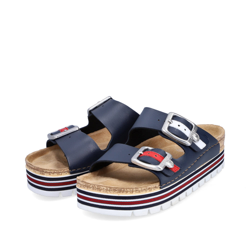 Rieker Damen Pantoletten marineblau
