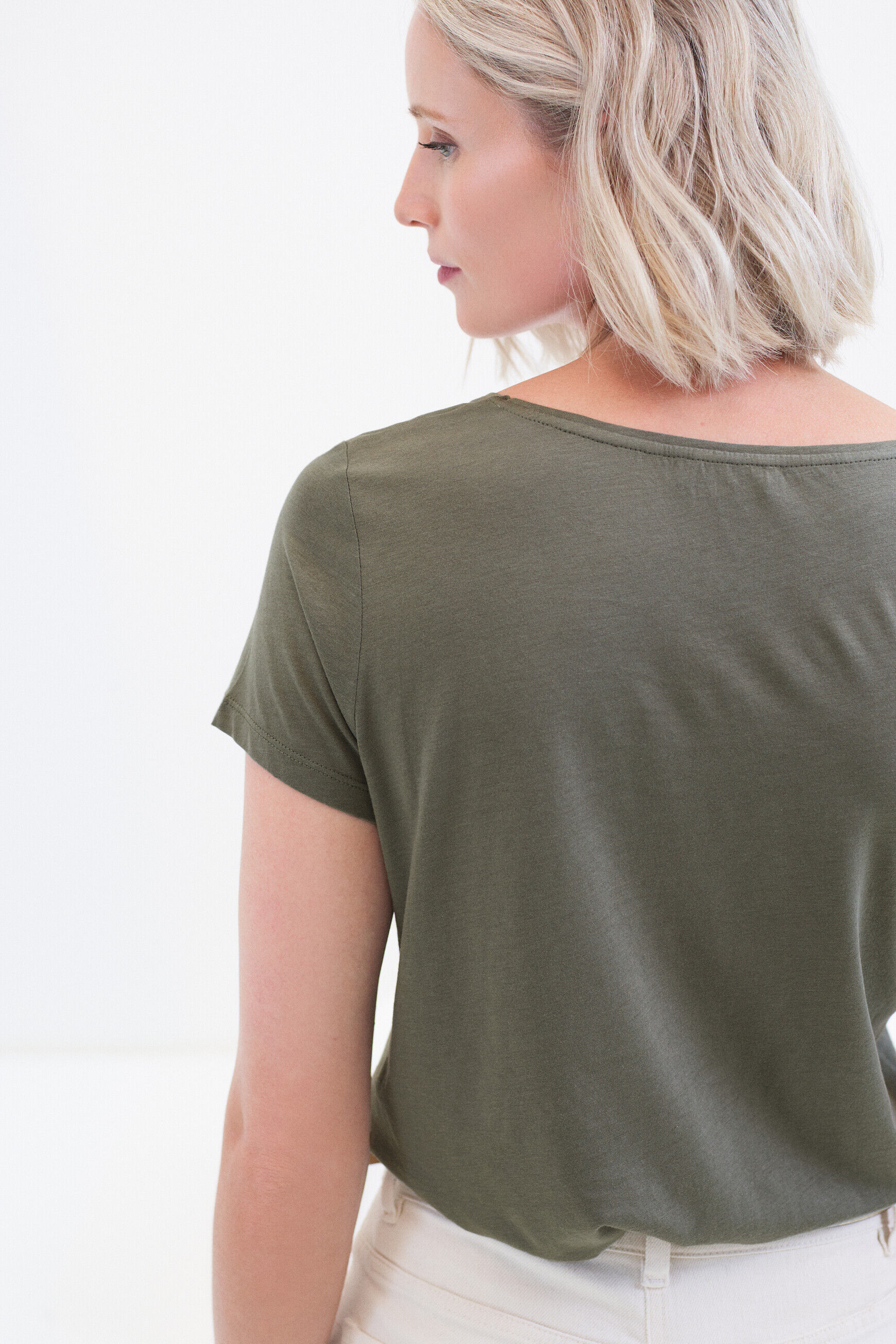 t-shirt janice toutes à l'école vert kaki femme