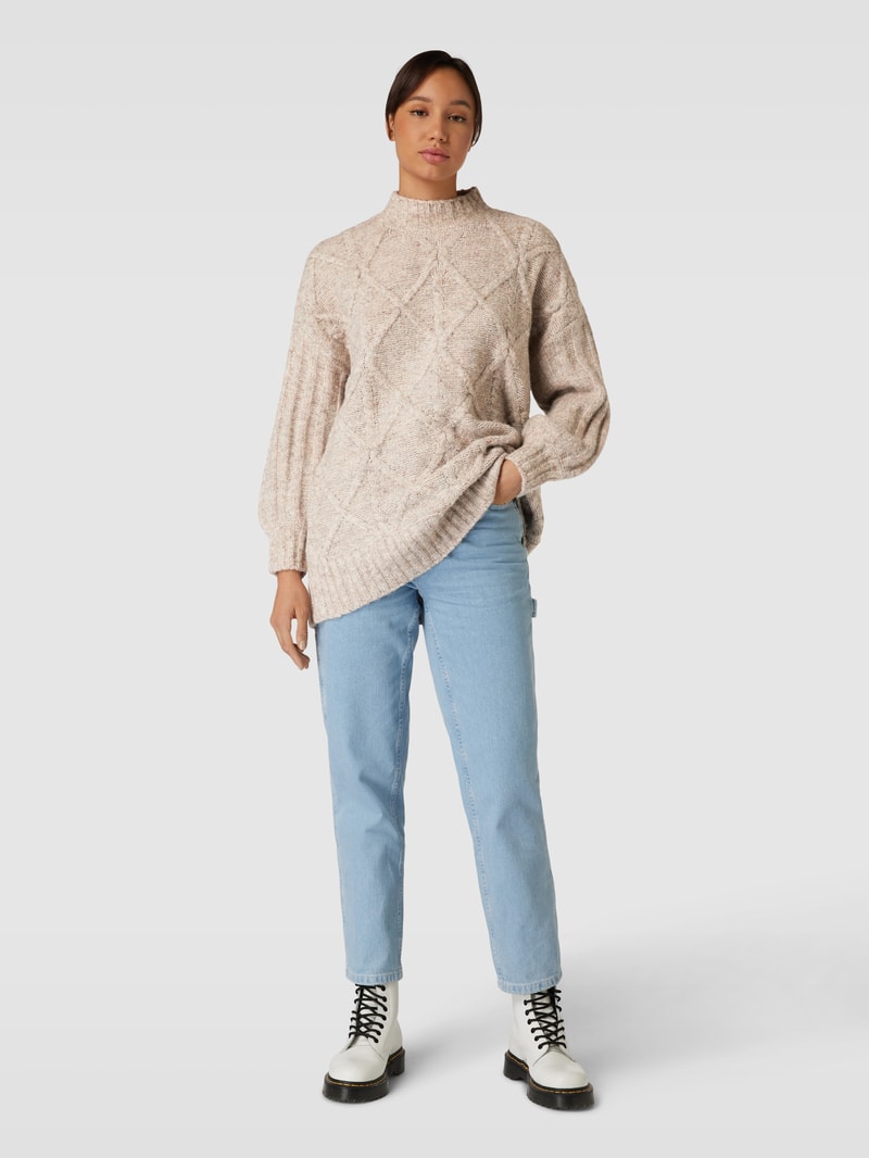 Strickkleid mit Stehkragen Modell 'SAGE' in ecru