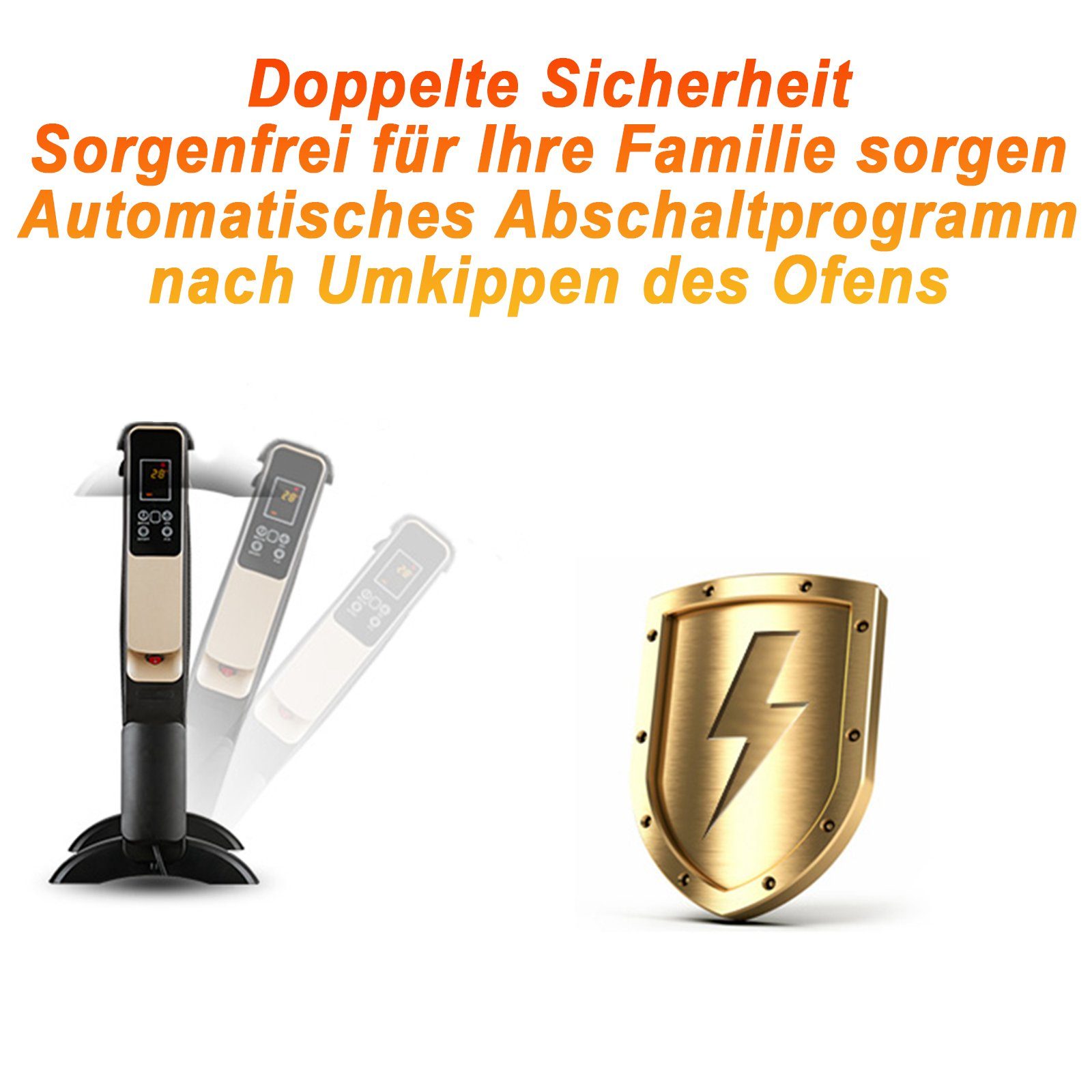 Fine Life Pro Heizgerät 2500W einstellbarer Thermostat, 2500 W, 3 Heizstufen,Sicher und energieeffizient