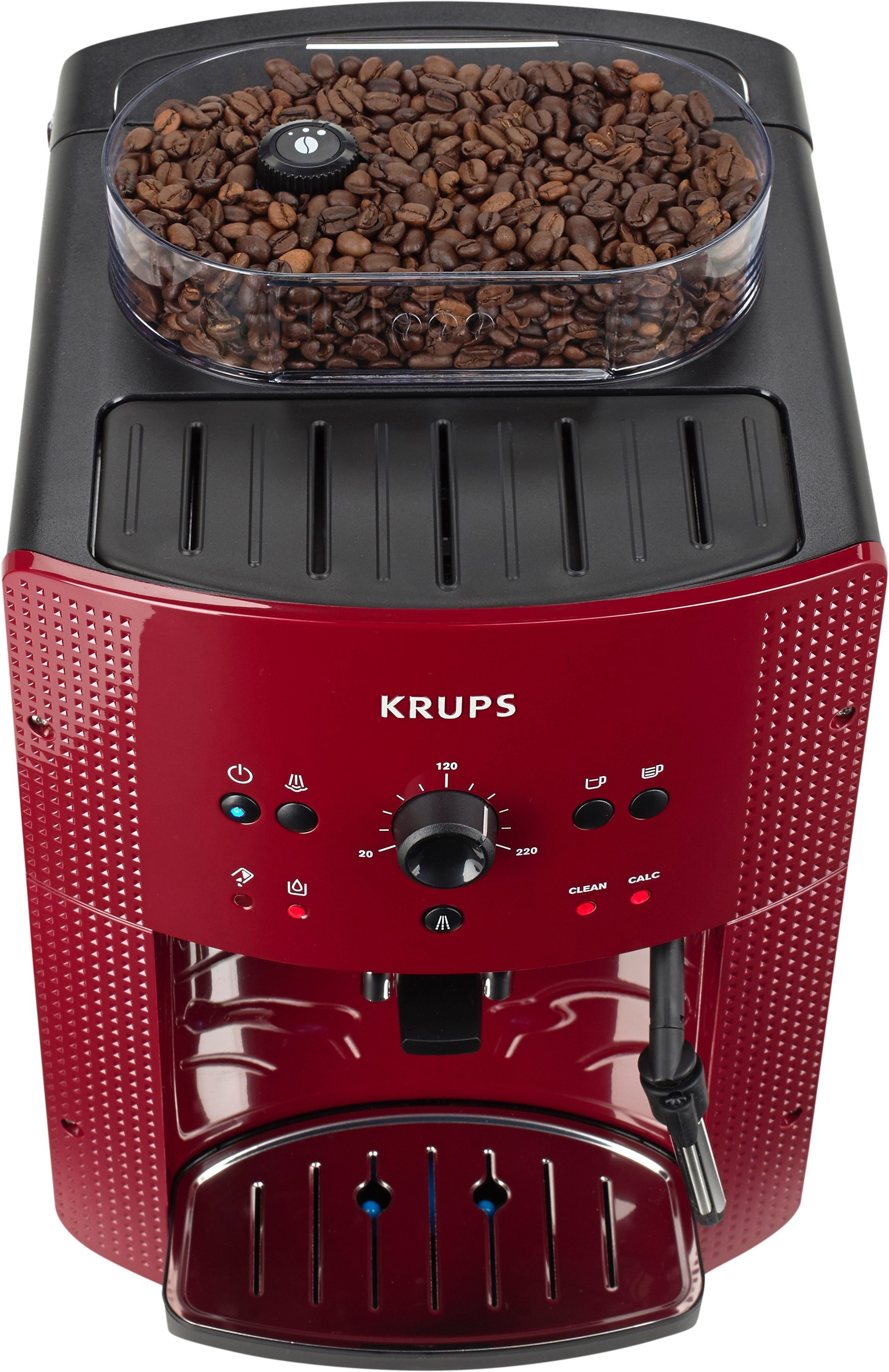 Krups Kaffeevollautomat EA8107 Arabica, 2-Tassen-Funktion, manueller Dampfdüse, 2 voreingestelle Kaffeestärken