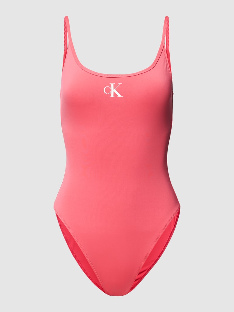 Badeanzug mit Logo-Detail in pink
